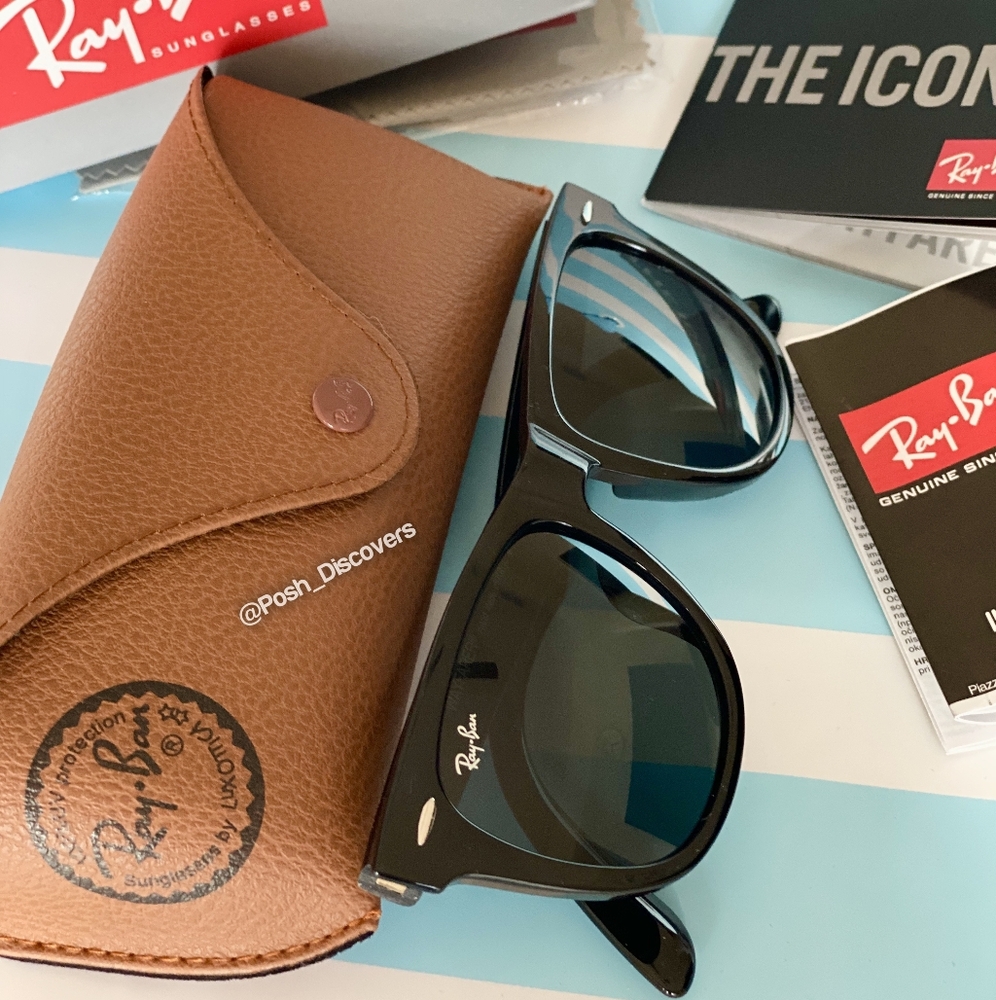 FREE SHIPPING RayBan Wayfarer RB2140 Black - Picture 7 of 16
